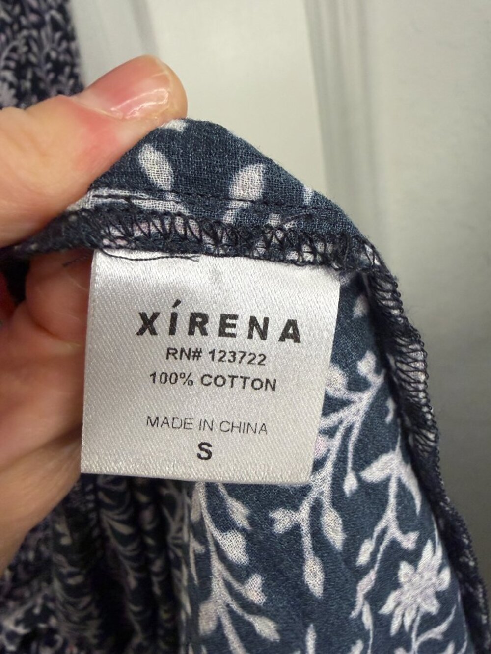 Xirena Camelia Floral Cotton Maxi Dress- Navy/Cream - S- MSRP $294 - Picture 12 of 14
